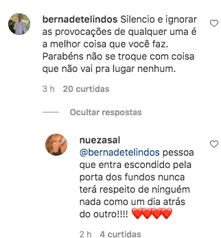 Comentário no Instagram de Zilu (Foto: Reprodução)