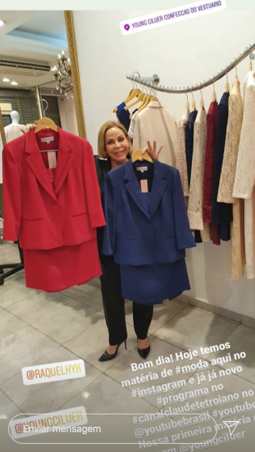 Stories de Claudete vendendo roupas (Foto: Reprodução)