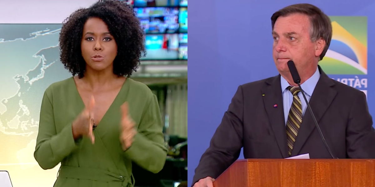 Maju Coutinho fala sobre Jair Bolsonaro ao vivo na Globo (Foto: Montagem)