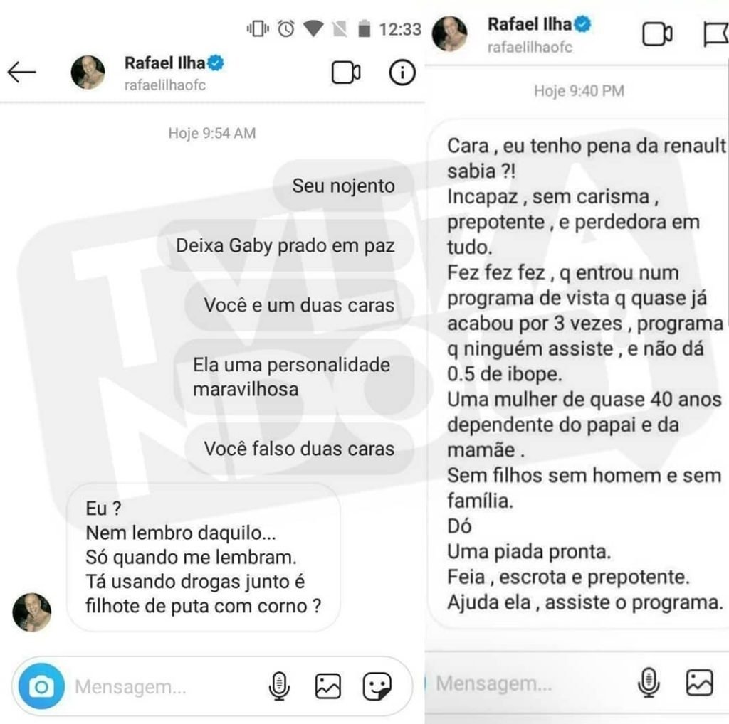 Publicação de Rafael Ilha (Foto: Reprodução)
