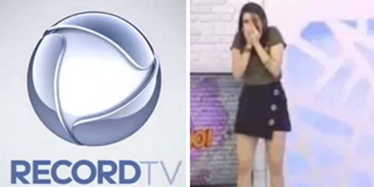 Amanda Neves ficou desesperada com invasão de barata em estúdio do seu programa (Foto: Montagem/TV Foco)