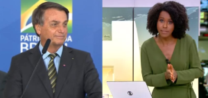 Bolsonaro responde à Globo após Maju Coutinho alfinetar no Jornal Hoje (Foto: Reprodução/Globo)