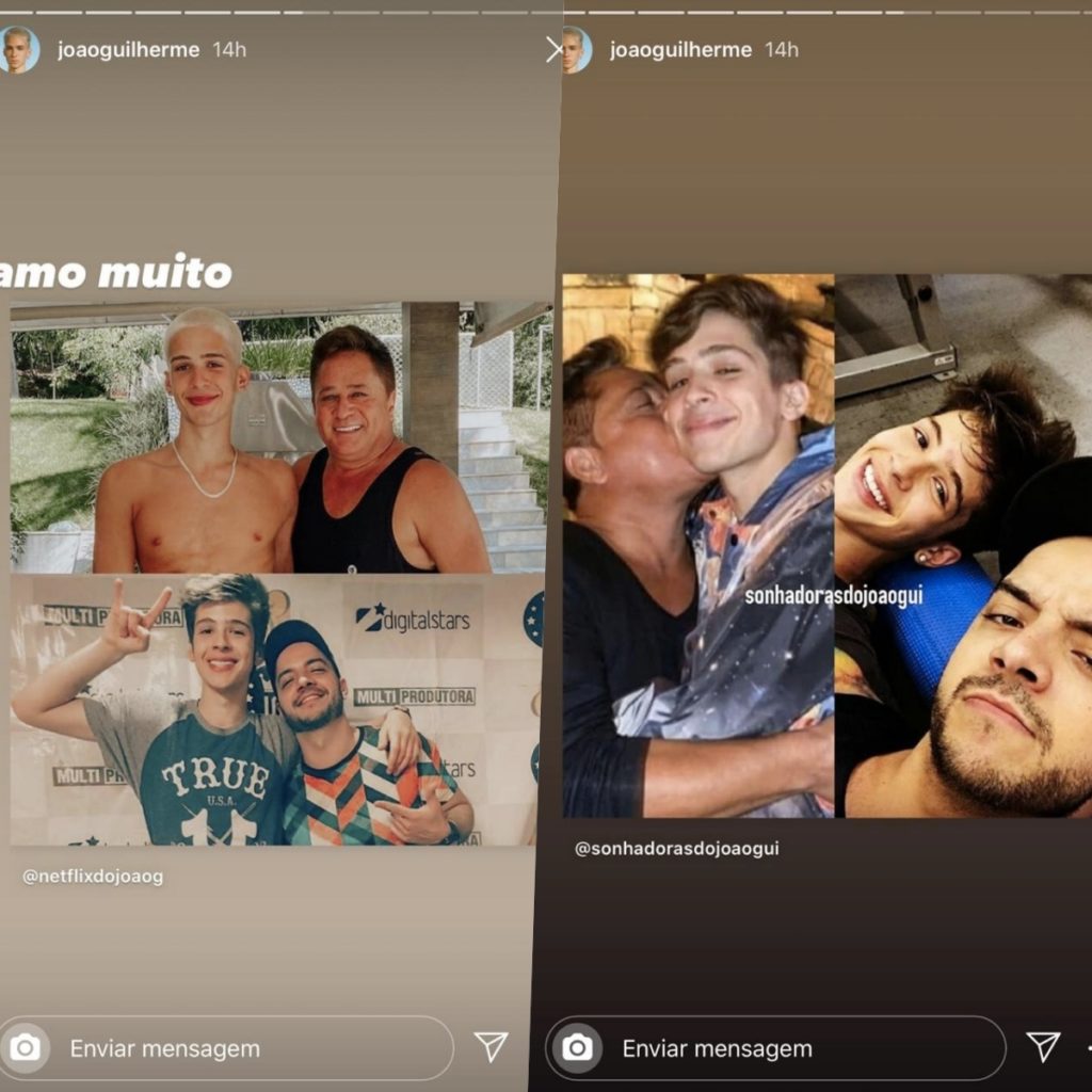 João Guilherme em seu stories (Foto: reprodução/Instagram) João Guilherme em seu stories (Foto: reprodução/Instagram)