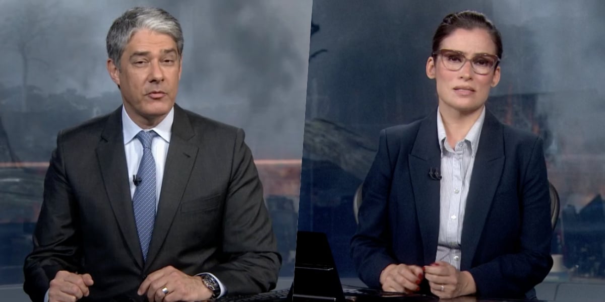 William Bonner e Renata Vasconcellos no 'Jornal Nacional'(Foto: reprodução/Globoplay)