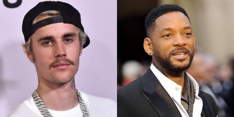Justin Bieber e Will Smith se estranharam e trocaram ameaças públicas (Foto: Reprodução/ Montagem)