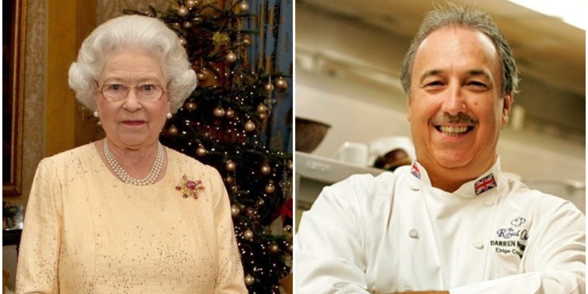 Rainha Elizabeth II e o chef Darren McGrady (Foto: Reprodução)