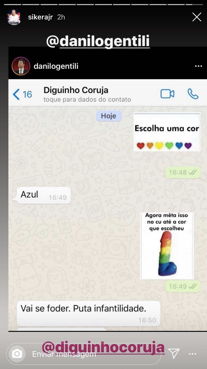 Sikêra Jr. escancarou uma conversa de Danilo Gentili (Foto: reprodução/Instagram)