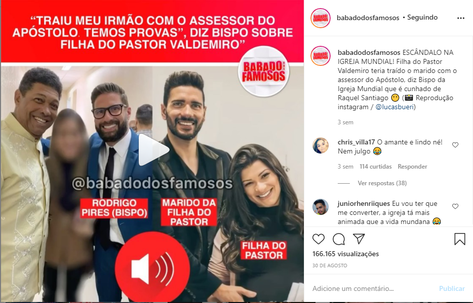 Filha de Valdemiro trai marido e cunhado expõe tudo 