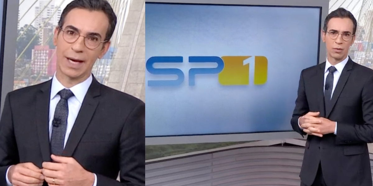 César Tralli comanda o jornal SPTV na Globo (Foto: Montagem)