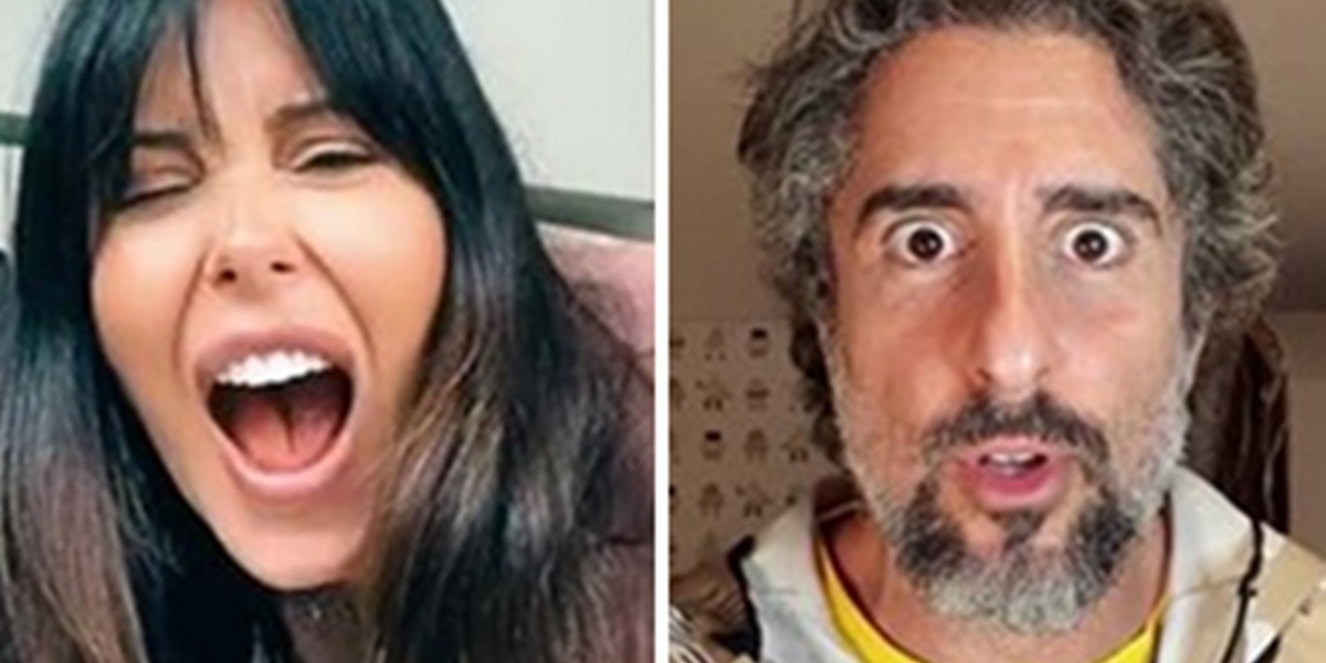 Suzana Gullo apareceu aos gritos em vídeo, deixando Marcos Mion 'assustado' (Foto: Montagem/TV Foco)