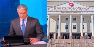 William Bonner expôs uma polêmica envolvendo a Igreja Universal do Reino de Deus no Jornal Nacional (Foto: Reprodução)