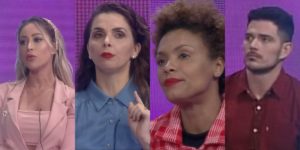JP, Lidi, Carol e Luíza estão na roça de A Fazenda 12 (Foto: reprodução/Record)