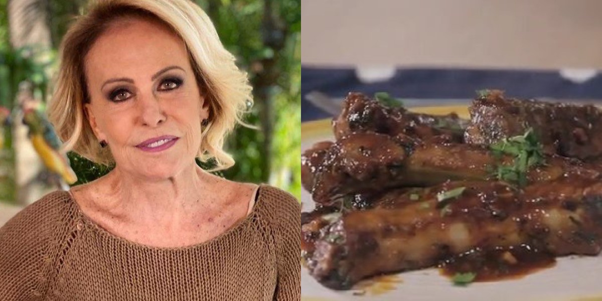 Ana Maria Braga prepara costela suína com cerveja no Encontro de Hoje (Foto: Reprodução)