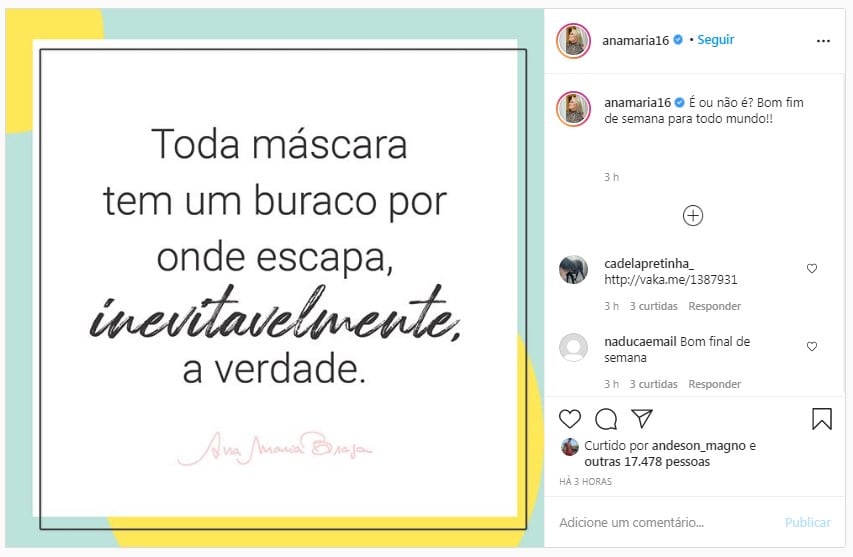 Ana Maria Braga rasgou o verbo (Foto: reprodução)