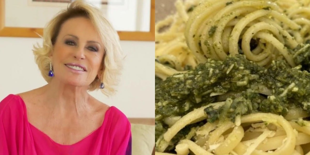Ana Maria Braga prepara linguini com molho pesto no Encontro de hoje (Foto: Reprodução)