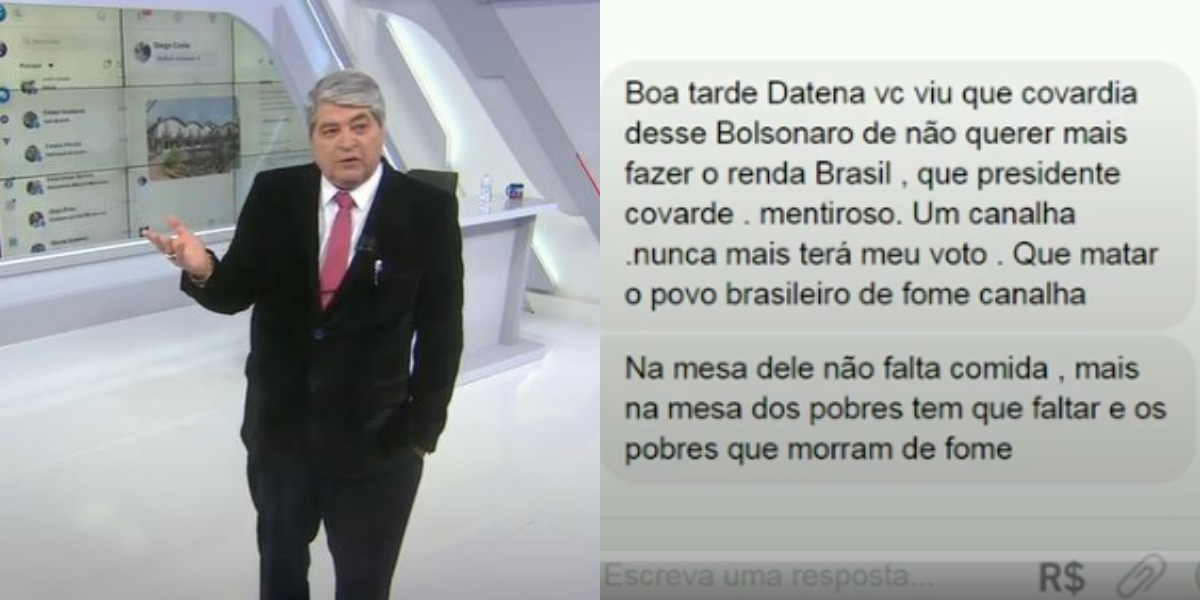 Datena exibiu desabafo ao vivo (Foto: Reprodução/Band)