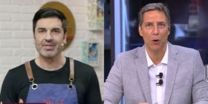 Edu Guedes e Lacombe sofreram na audiência prévia de hoje (Foto: Reprodução/Band/RedeTV!)