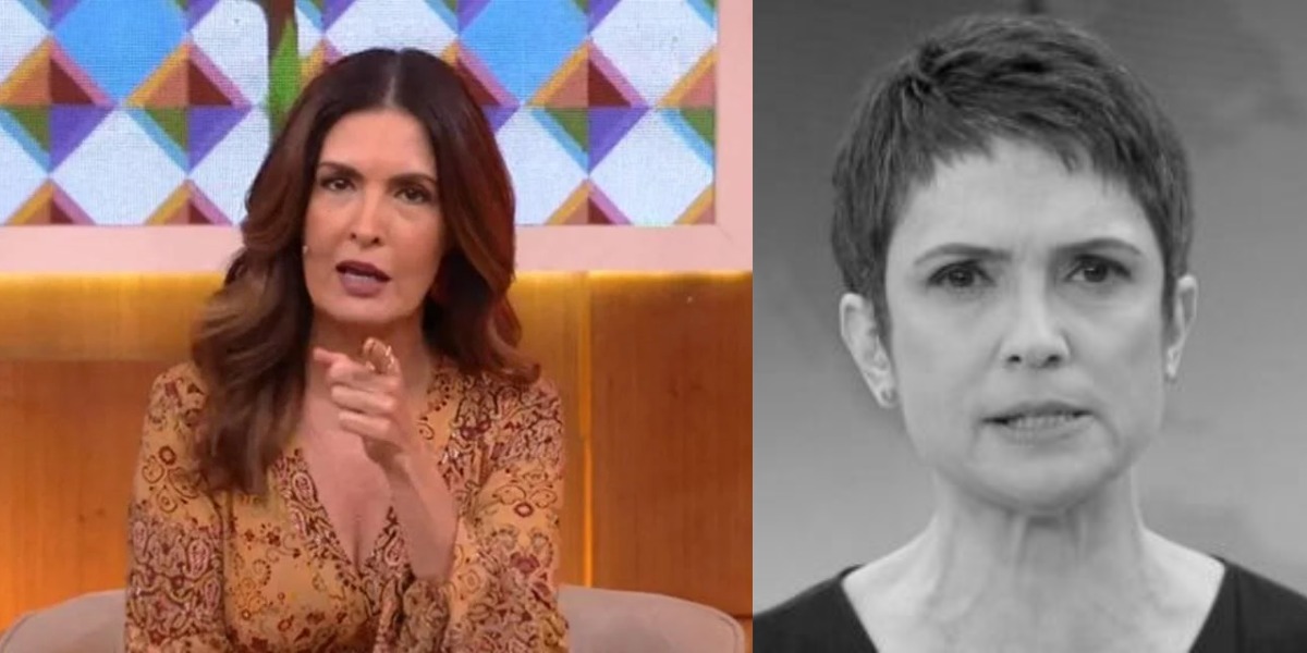 Fátima Bernardes e Sandra Annenberg interagiram no "Encontro" (Foto: Reprodução/TV Globo)