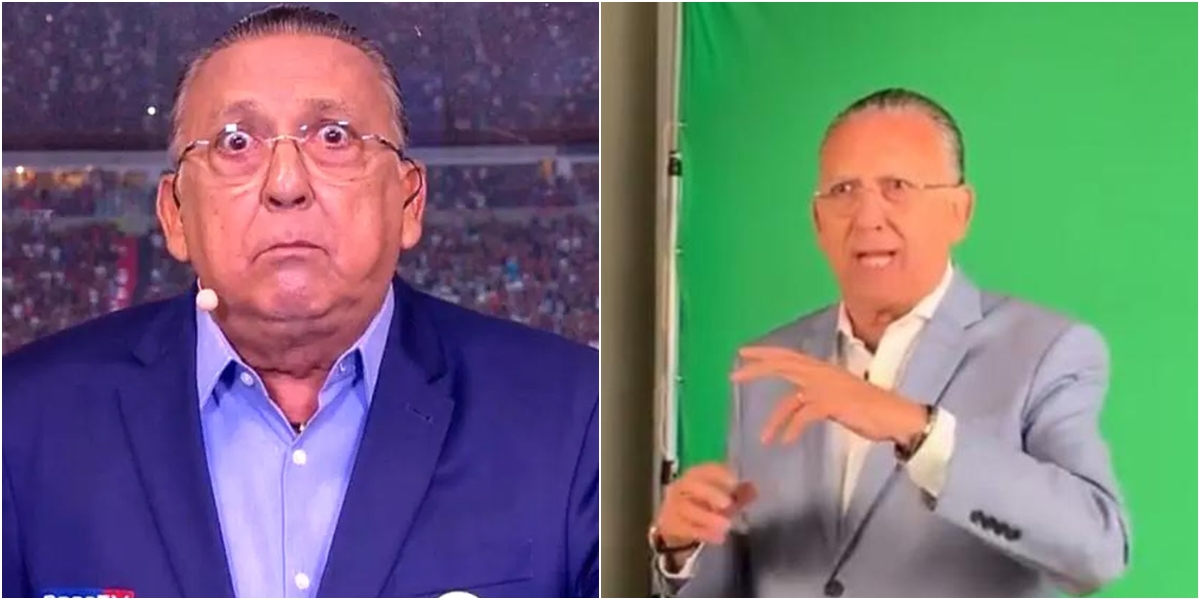 globo Galvão Bueno gravou ação publicitária para a Serasa. (Foto: Montagem/Reprodução/Serasa)