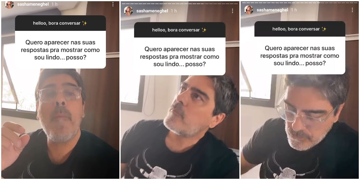 Junno Andrade apareceu nos stories de Sasha, mas ficou em silêncio (Reprodução)