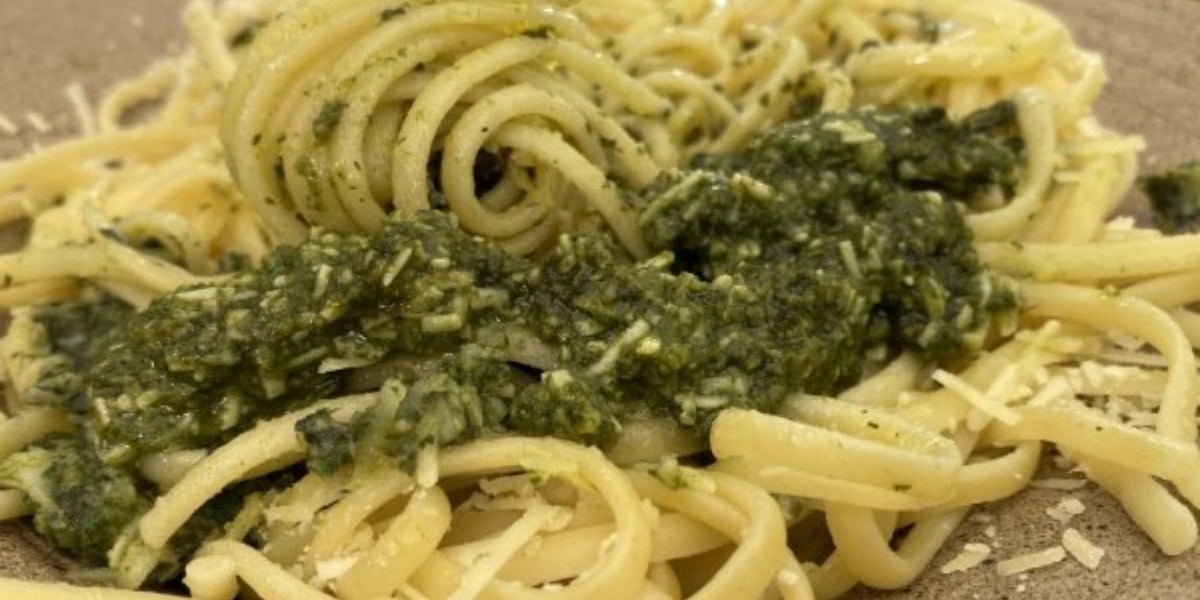 Linguini com molho pesto feito por Ana Maria Braga (Foto: Reprodução)
