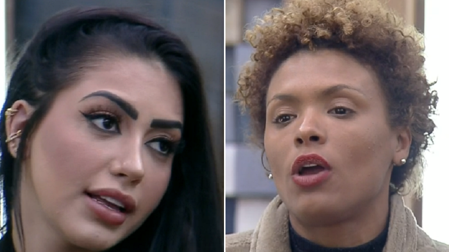 MC Mirella e Libi Lisboa protagonizaram barraco em A Fazenda 12 (Foto: Reprodução/Montagem/PlayPlus)