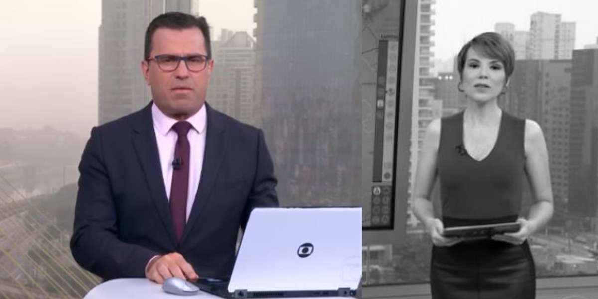 Rodrigo Bocardi e Gloria Vanique no "Bom Dia São Paulo" de hoje (Foto: Reprodução/TV Globo)