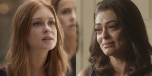 Eliza (Marina Ruy Barbosa) verá Carolina (Juliana Paes) implorar perdão em Totalmente Demais (Foto: Reprodução/ Globo)