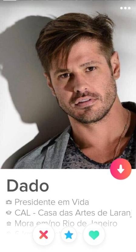Perfil de Dado Dolabella no Tinder (Foto: Reprodução) 