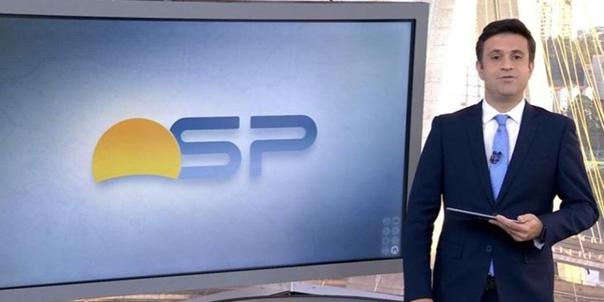 Marcelo Poli apresentando o Bom dia SP