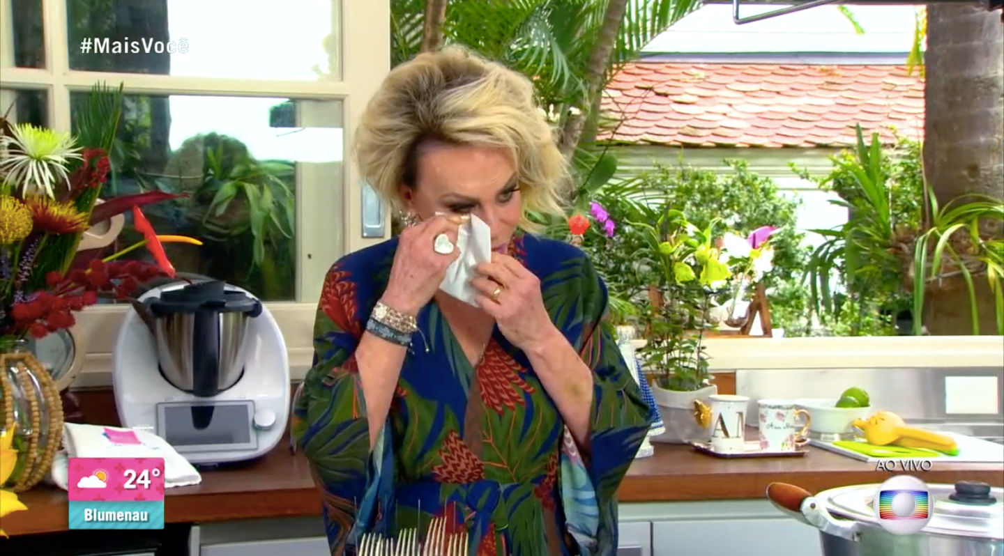 Ana Maria desabou durante o especial de 21 anos do 'Mais Você' (Foto: reprodução/Globo)
