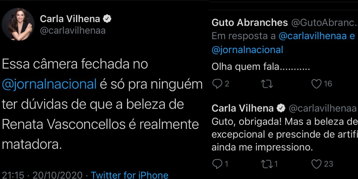 Carla Vilhena elogiou colega de profissão (Foto: Reprodução/Twitter)