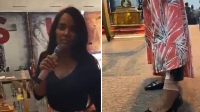 Flordelis foi flagrada usando a tornozeleira durante culto (Foto: Reprodução)