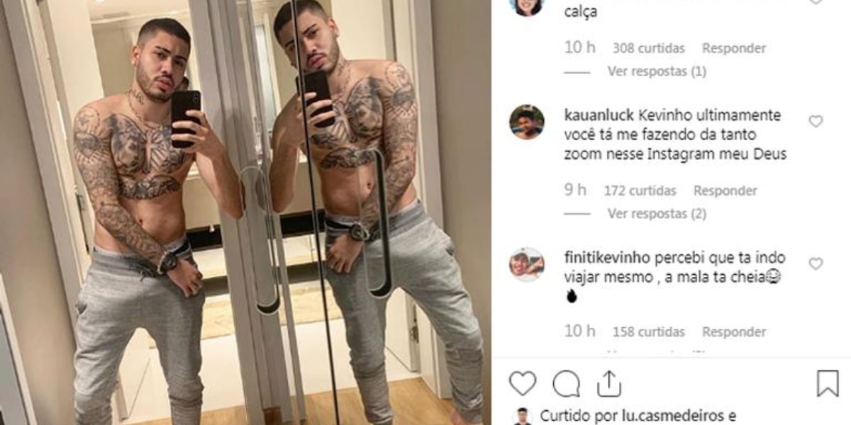 Kevinho com calça de moletom (Foto: Reprodução)