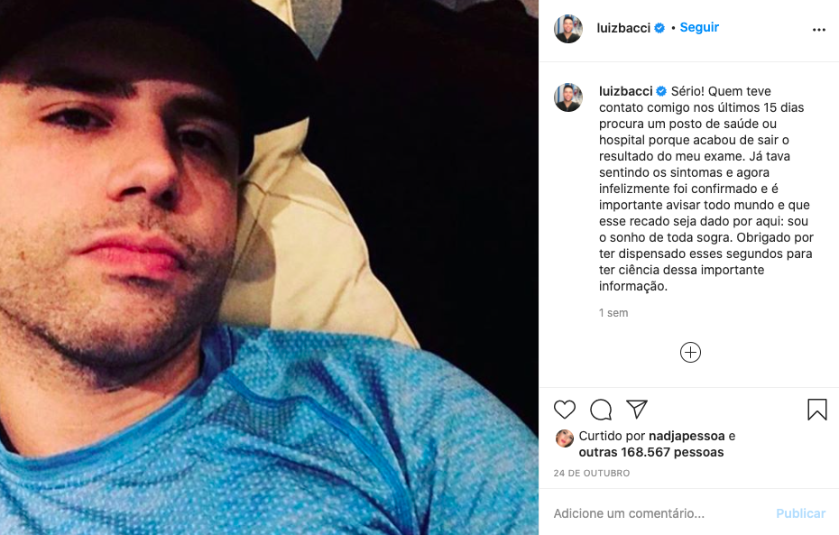 Luiz Bacci deixa fã preocupados 
