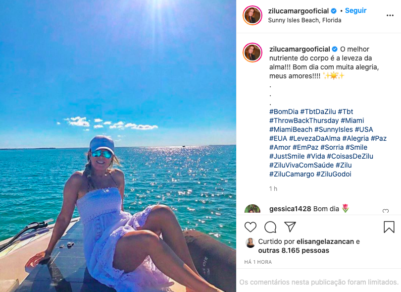 Zilu Camargo coloca corpo para jogo (Reprodução: instagram) 