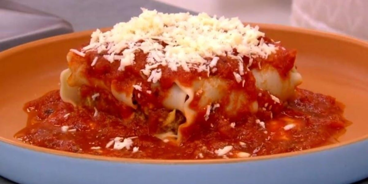 Lasanha feita por Ana Maria Braga no Mais Você de hoje (Foto: Reprodução)