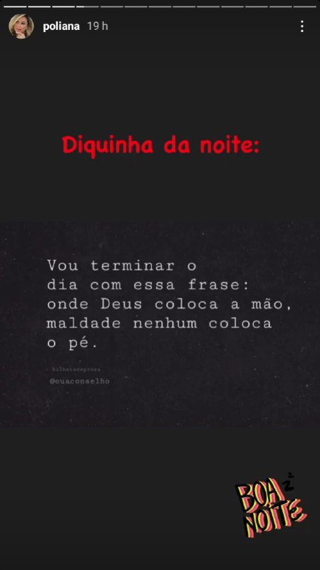 Poliana Rocha deu mais um recado no 'diquinha da noite' (Foto: Reprodução/ Instagram)