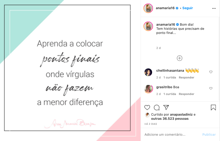 Ana Maria Braga faz reflexão nas redes sociais (Reprodução)