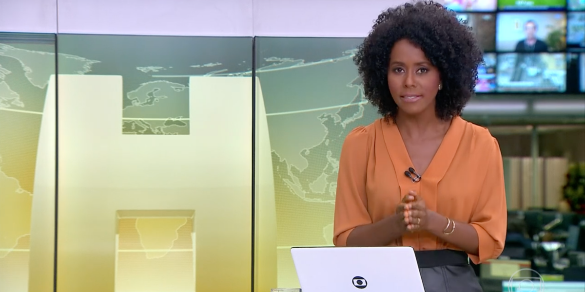 Maju Coutinho abre "Jornal Hoje" às pressas (Reprodução) 