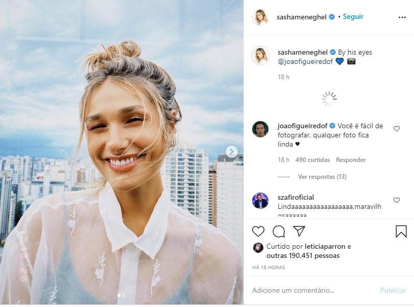 Sasha arrebenta com transparência e encanta namorado (Reprodução)