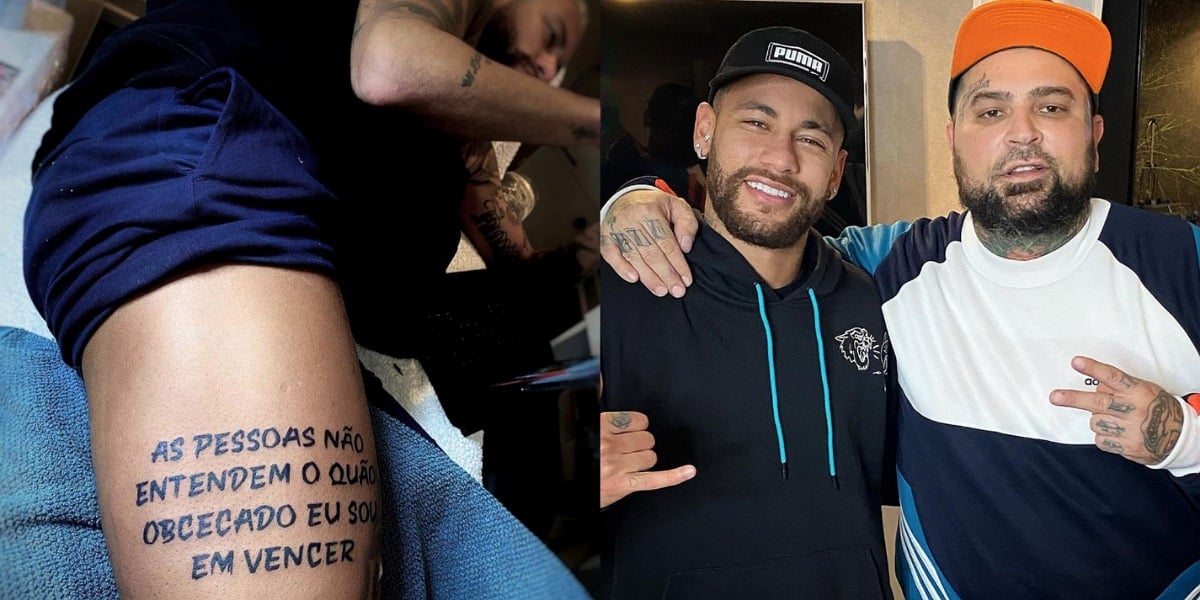 Neymar tatua frase de Kobe Bryant após ficar de fora do prêmio The Best (Foto: Reprodução/Instagram)