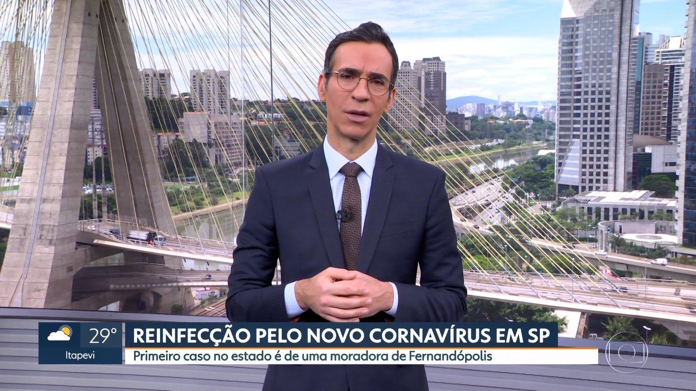 César Tralli e o "Cornavírus" (Foto: Reprodução/TVGlobo)