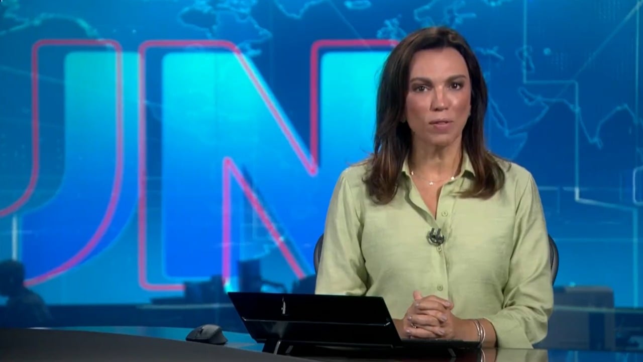 A jornalista Ana Paula Araújo no Jornal Nacional (Foto: Divulgação)