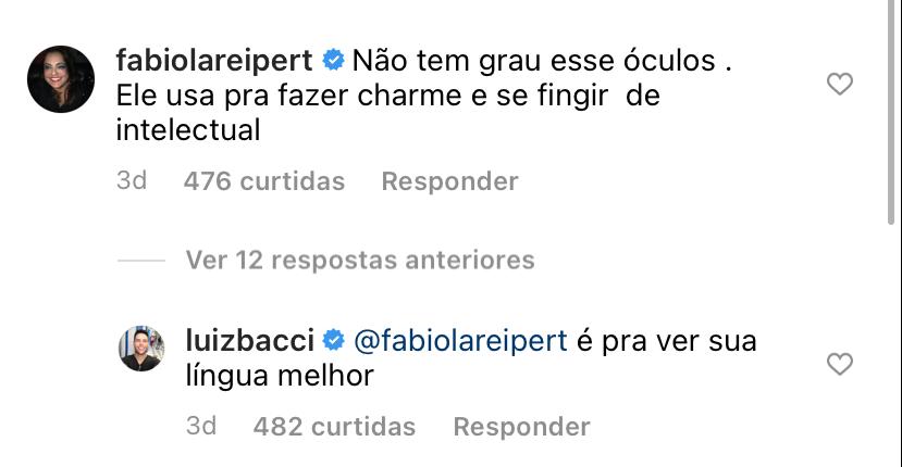 Luiz Bacci é desmascarado por Fabiola Reipert (Reprodução: Instagram)