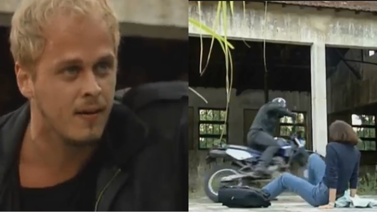 Após fuga, Alexandre abandona Lisa e a deixa comendo poeira em A Viagem (Foto: Reprodução/ Globo)