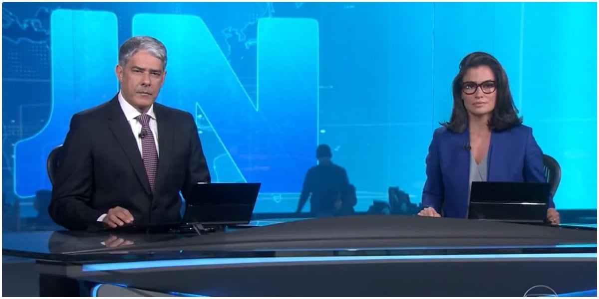 William Bonner e Renata Vasconcellos comandam o Jornal Nacional - Foto: Reprodução