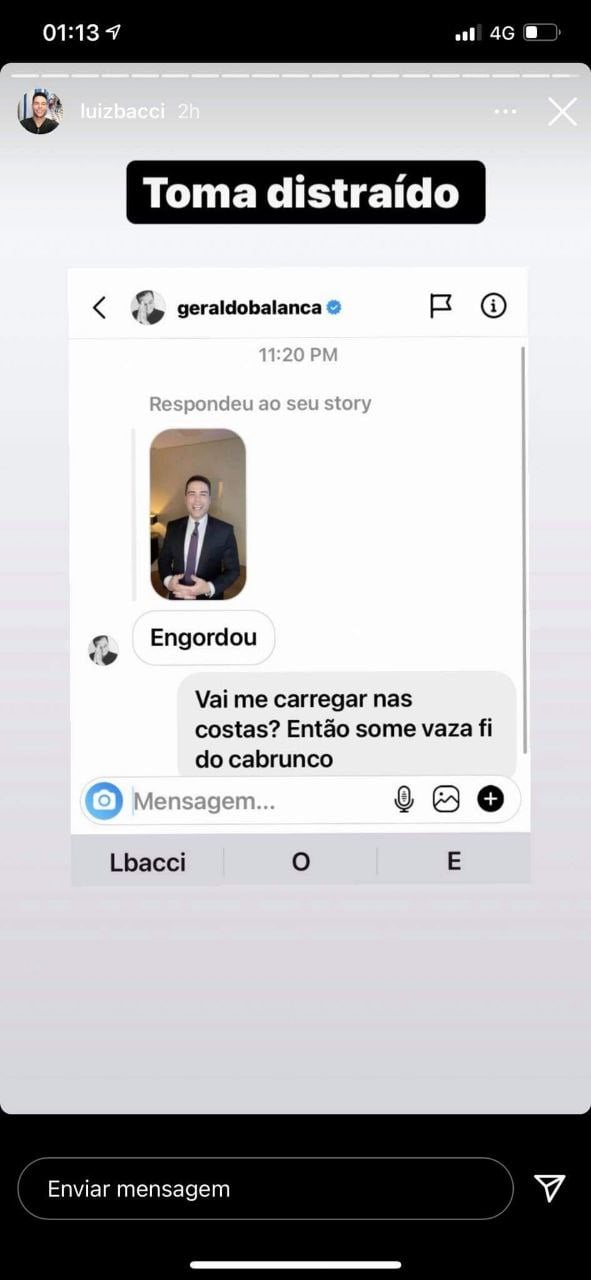 Luiz Bacci expôs a conversa que teve com Geraldo Luís (Foto: Reprodução)