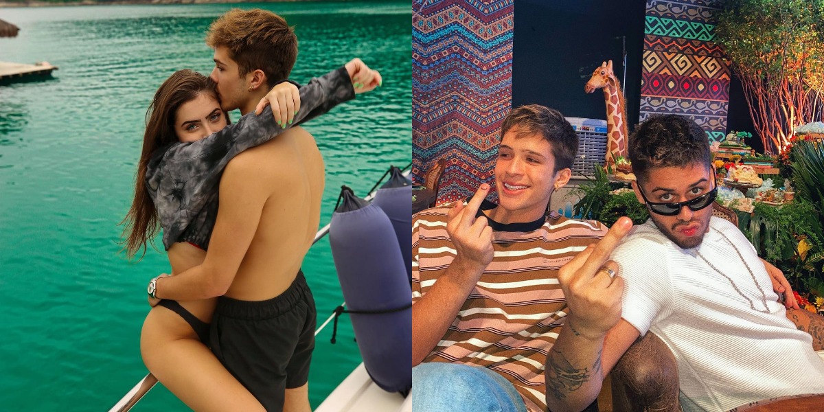 João Guilherme 'atracado' com Jade Picon e ao lado do dedo enorme de Zé Felipe (Foto: Reprodução/Instagram)