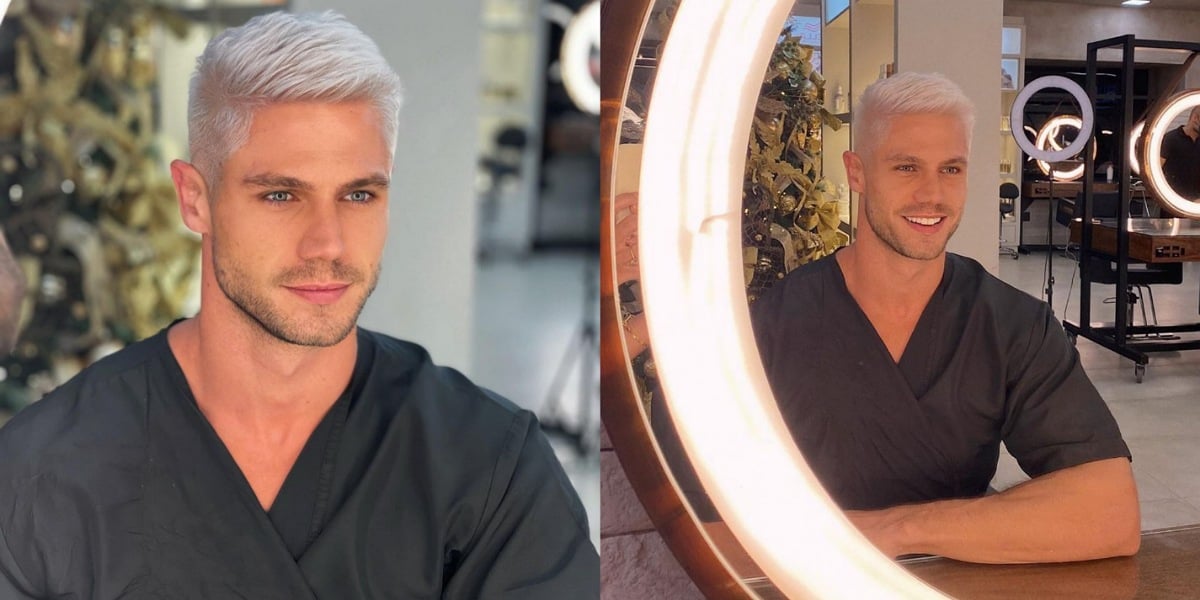 Jonas Sulzbach surge de cabelo platinado (Foto: Reprodução/Instagram)